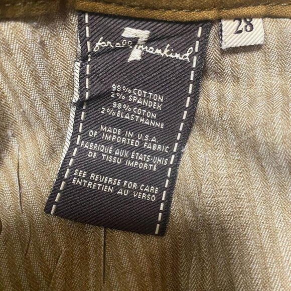 7 For All Mankind Women's Gold 28 Cropped Skinny Ankle Jeans - Picture 8 of 15